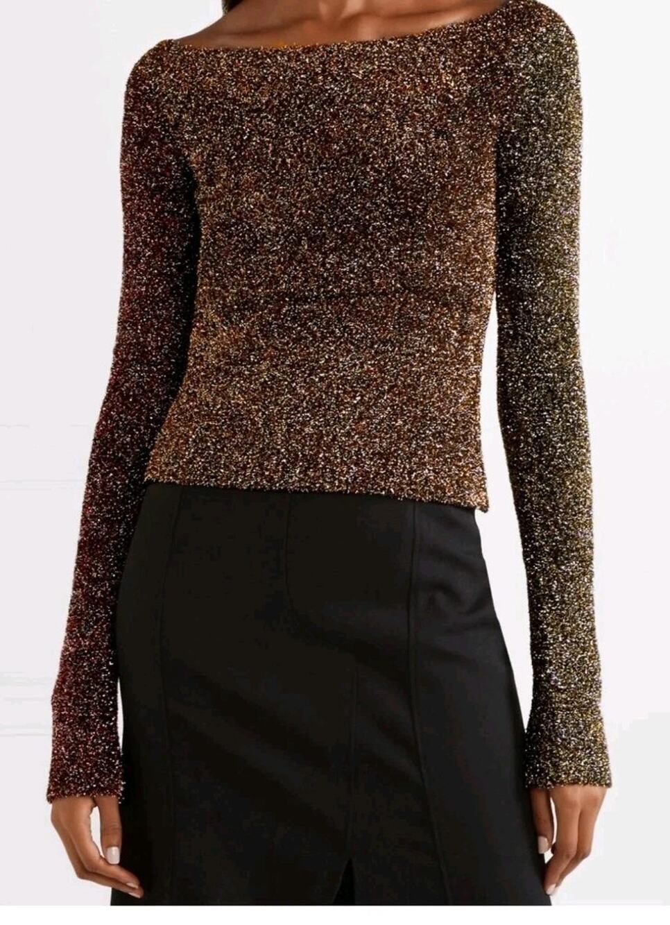Alexander McQueen MCQ metallic knitted sweater Size LARGE